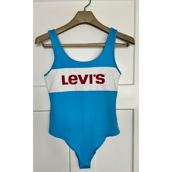 Levi’s Body Suit Red White Blue Color Block Small‎ Logo - Picture 1 of 8